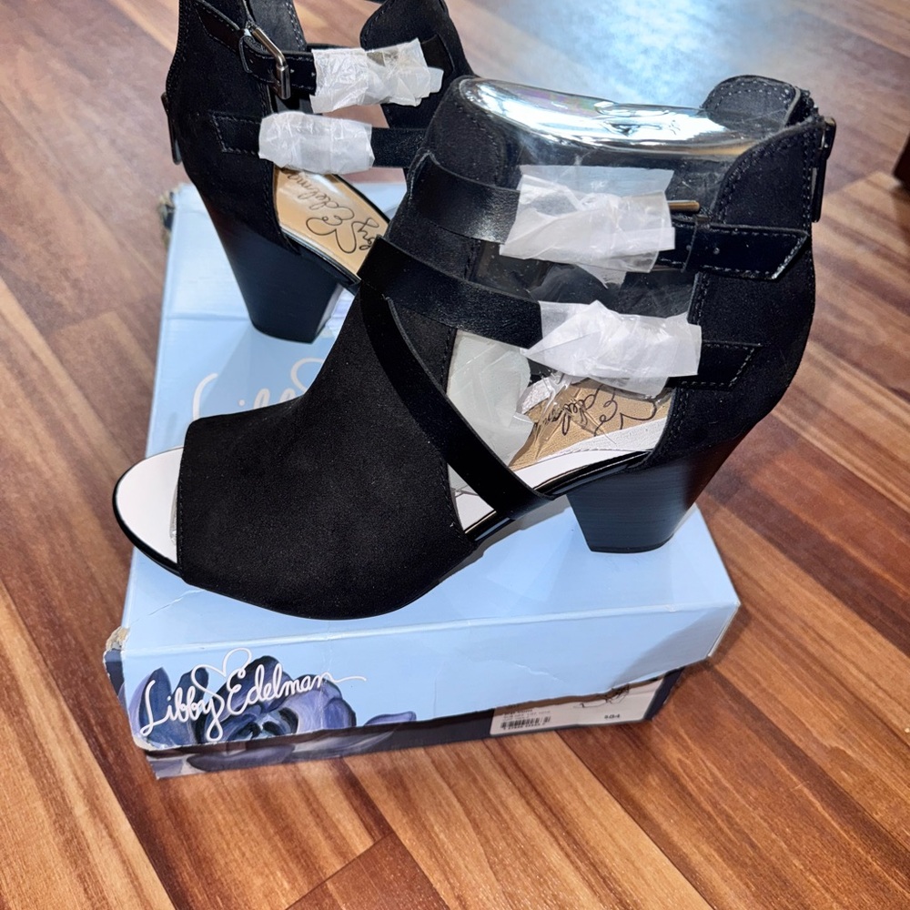 libby. edelman Black Heeled Boots